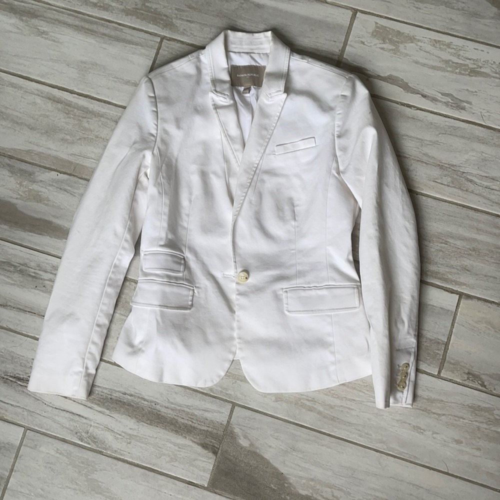 Banana republic white suit jacket